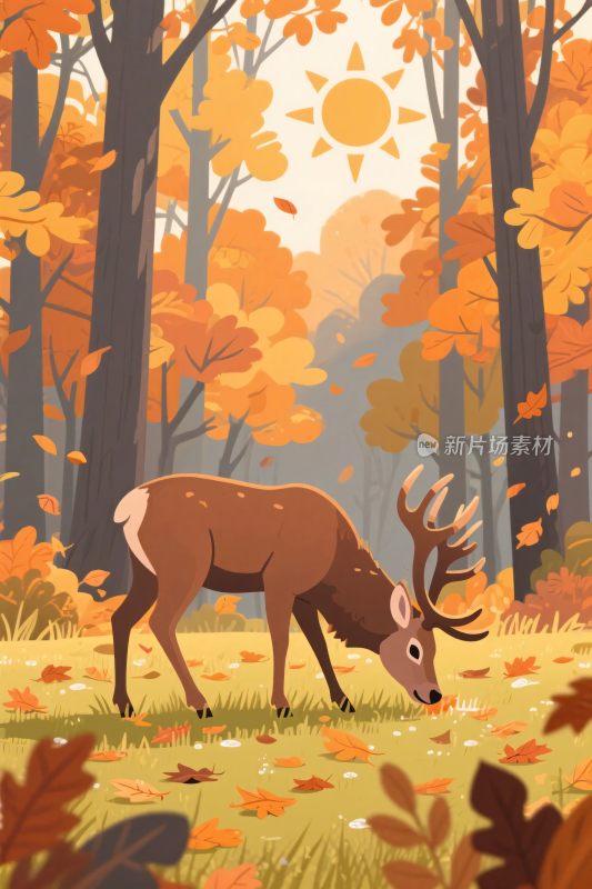 秋日森林鹿