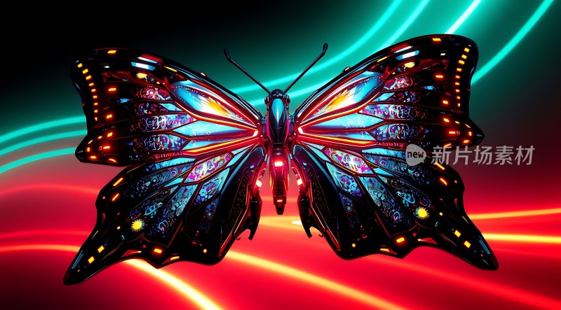 蝴蝶翅膀上的炫彩图案