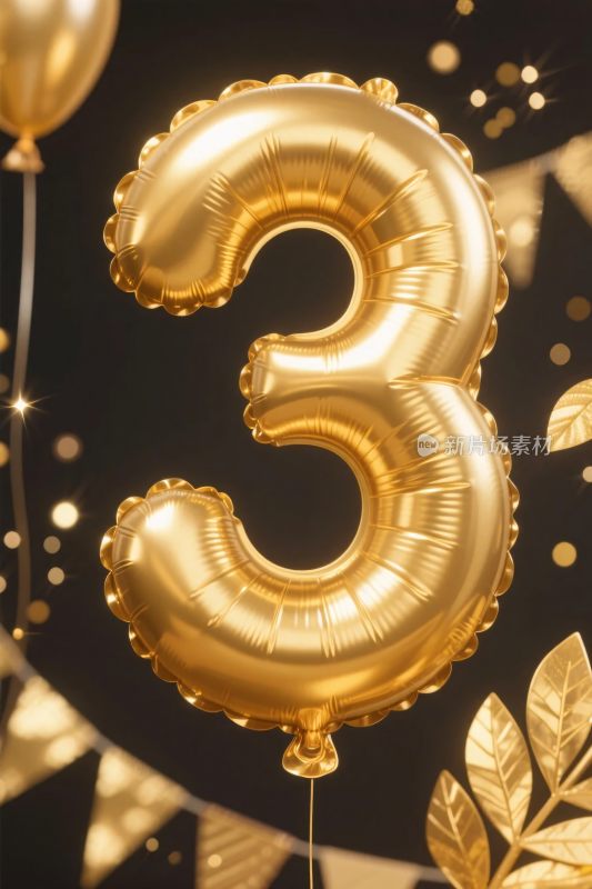金色数字气球装饰图