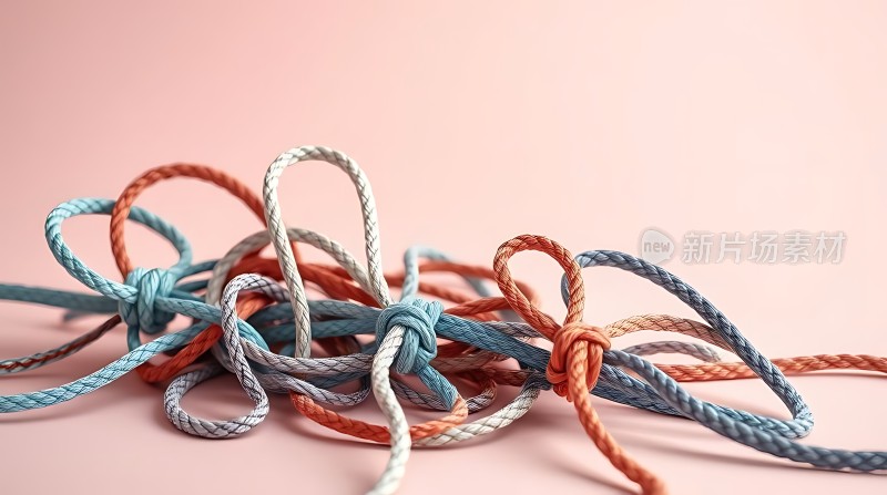 多彩绳结交织