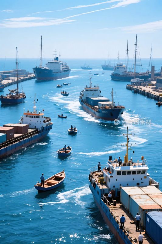 港口船只航拍图