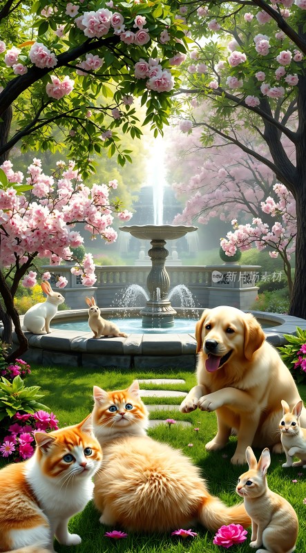 春日花园里的动物们