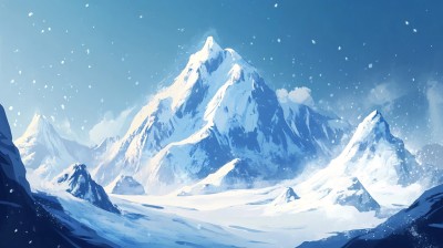 雪山插画