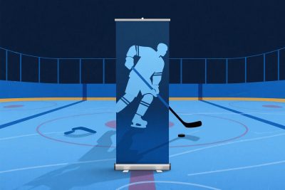 冰球主题展架插画 冰球主题展架插画