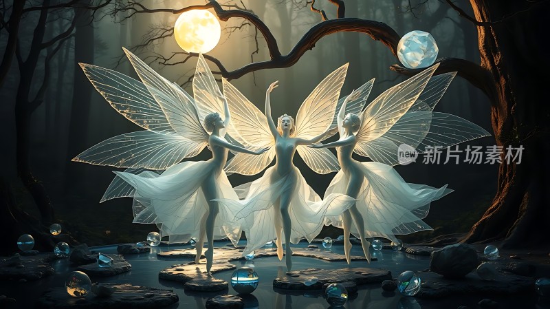 仙子起舞月光下的精灵