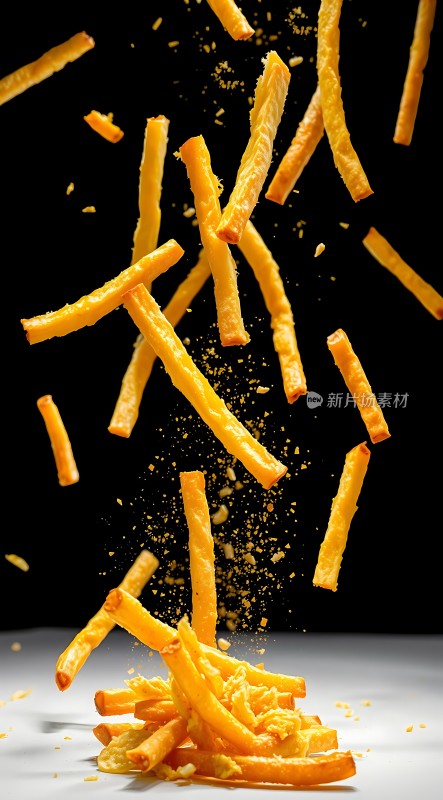 空中飞舞的薯条