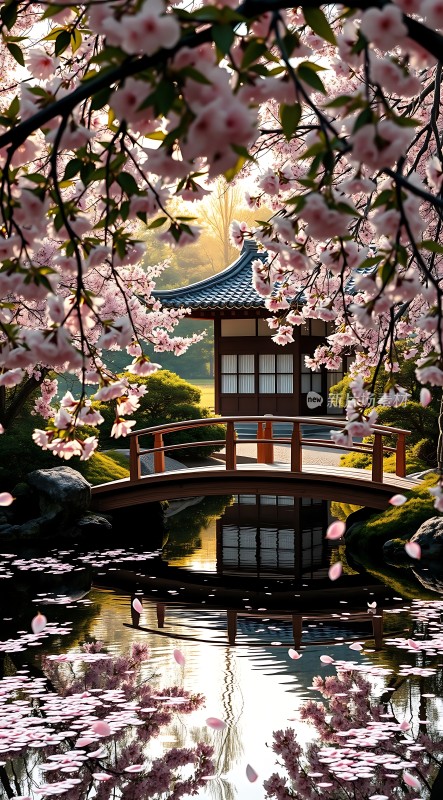 春日樱花映水阁