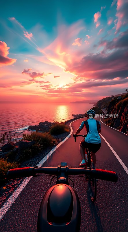 骑行者的日落之旅