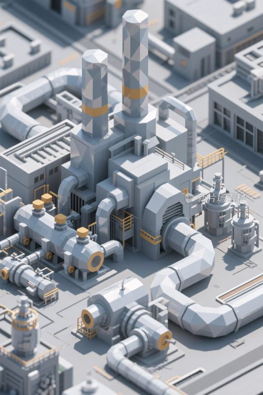 工业设施等距插画