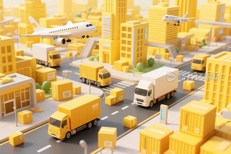 城市物流运输插画