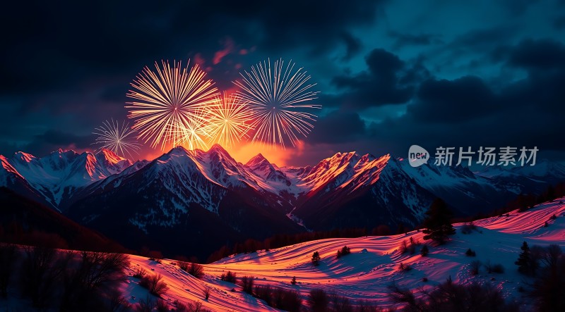 雪山烟花盛宴
