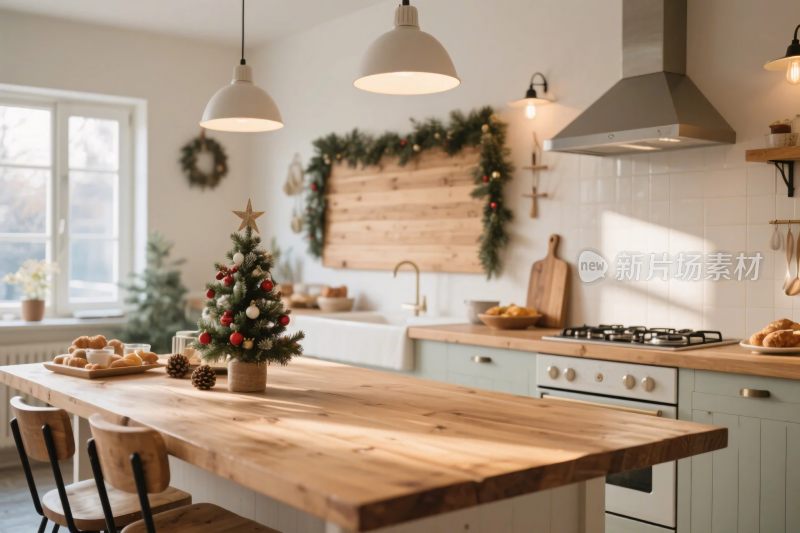 温馨圣诞厨房场景