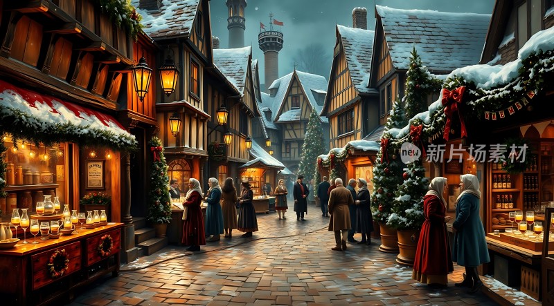 圣诞集市温馨夜市