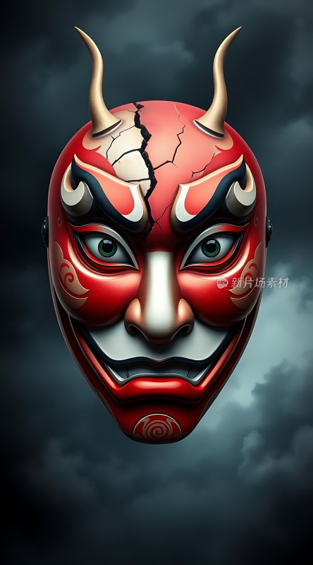 裂痕恶魔面具