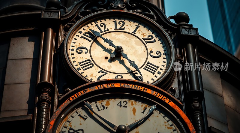 古铜色时钟显岁月痕迹