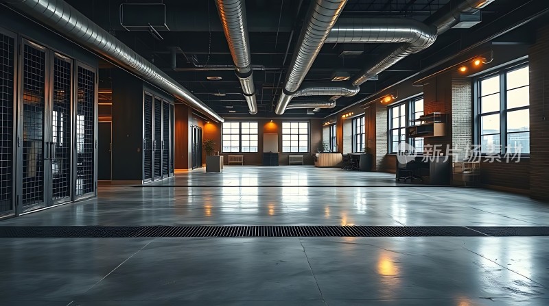 现代工业风办公室宽敞明亮的空间设计