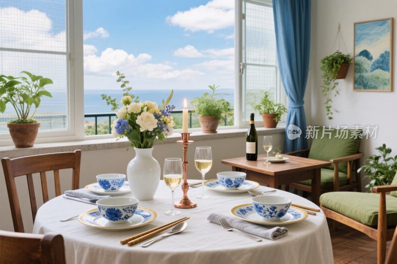 室内餐桌温馨布置