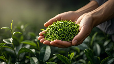 春茶采摘茶叶生产茶园绿色农业产品图片