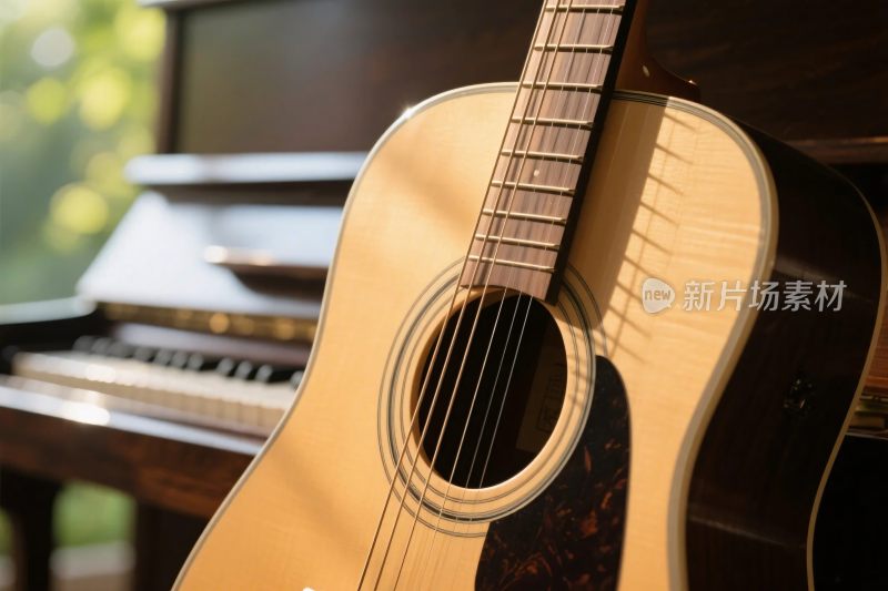 吉他和钢琴的音乐画面