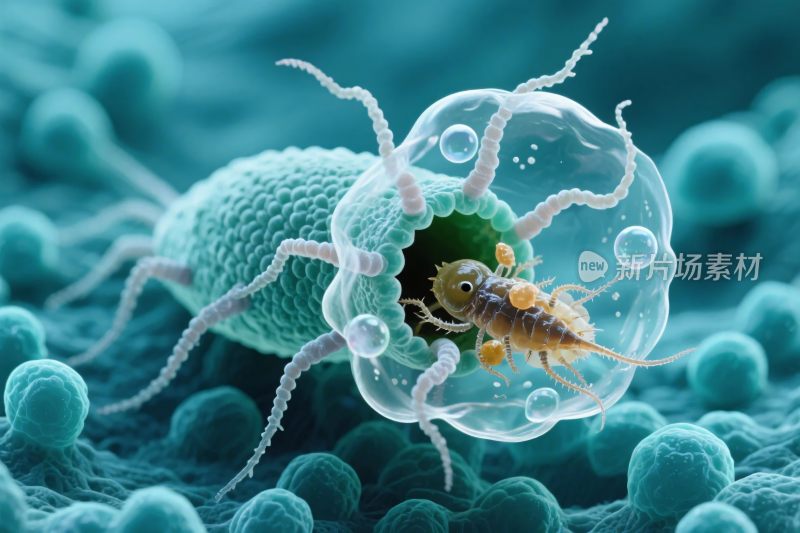 微观微生物细胞场景