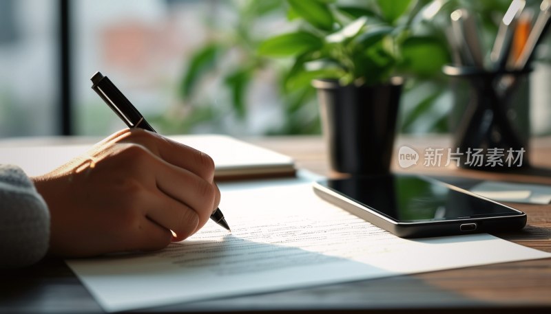 办公书写瞬间
