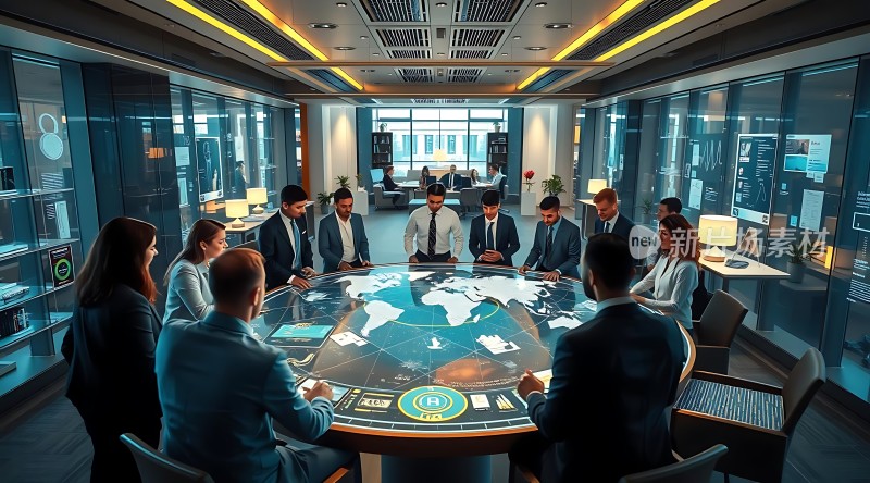商务会议讨论全球策略