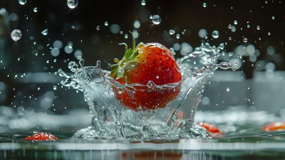 草莓入水晶莹剔透