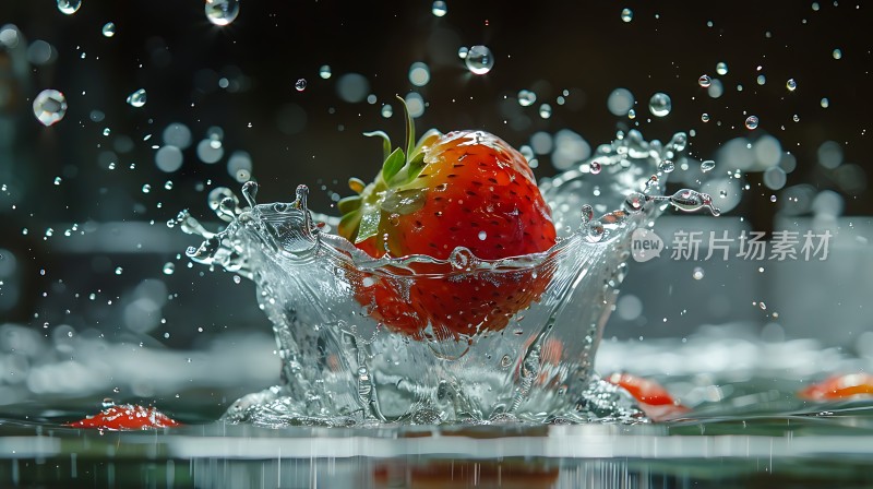 草莓入水晶莹剔透