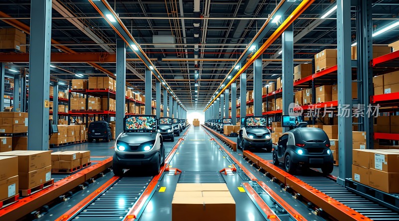 智能物流仓库机器人搬运货物