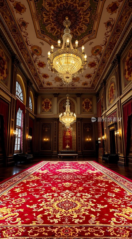 金色吊灯照耀下的华丽大厅
