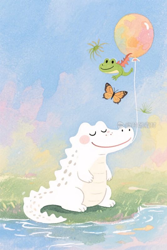 卡通恐龙伙伴插画