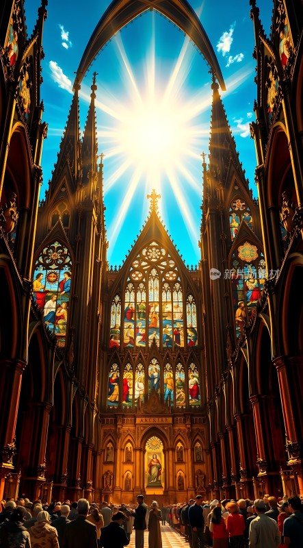 阳光下的宏伟教堂