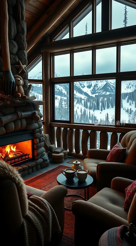 冬日暖炉旁的温馨时光