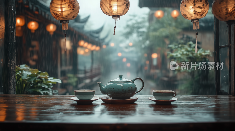 茶29雨中茶香 窗外的雨景