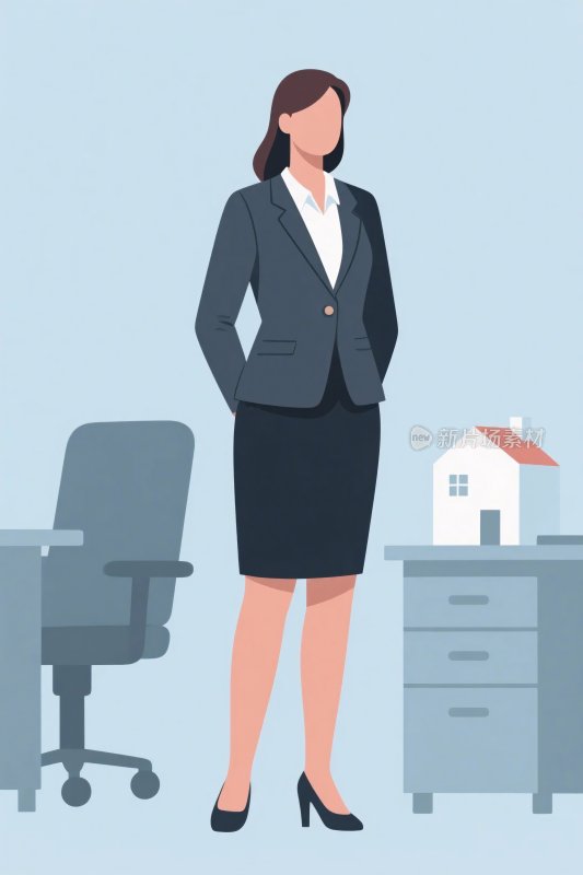 办公场景商务女性插画