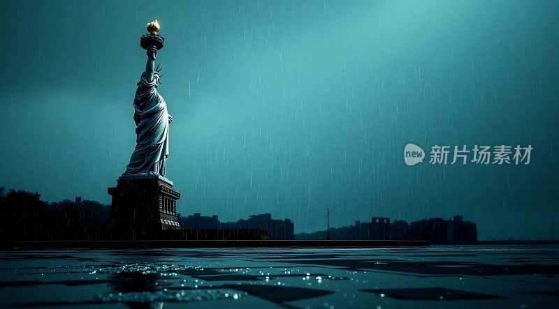 雨夜自由女神像