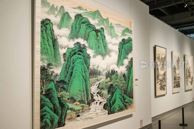 国画山水展览场景