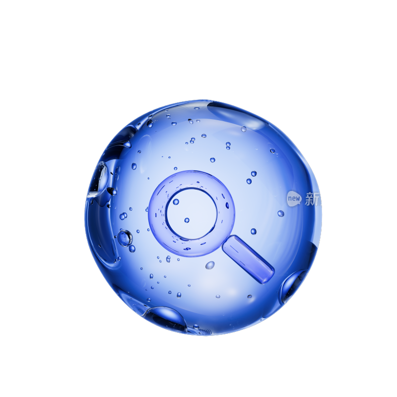 3D渲染精华微观分子水滴元素