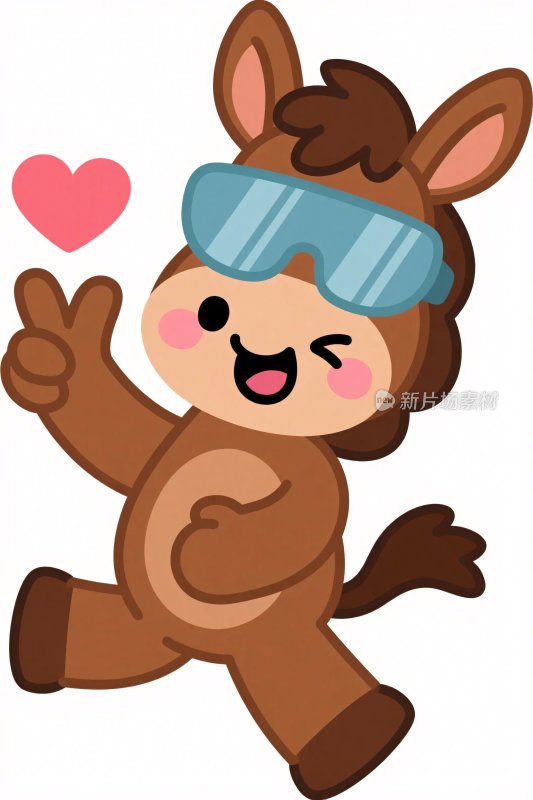 卡通小马戴护目镜