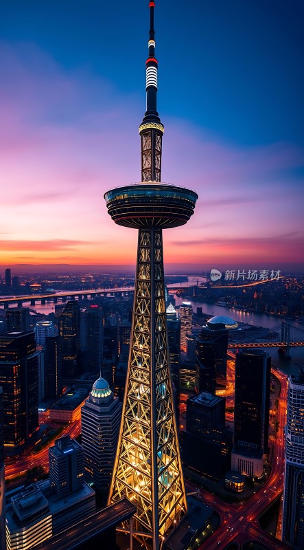 上海东方明珠塔夜景