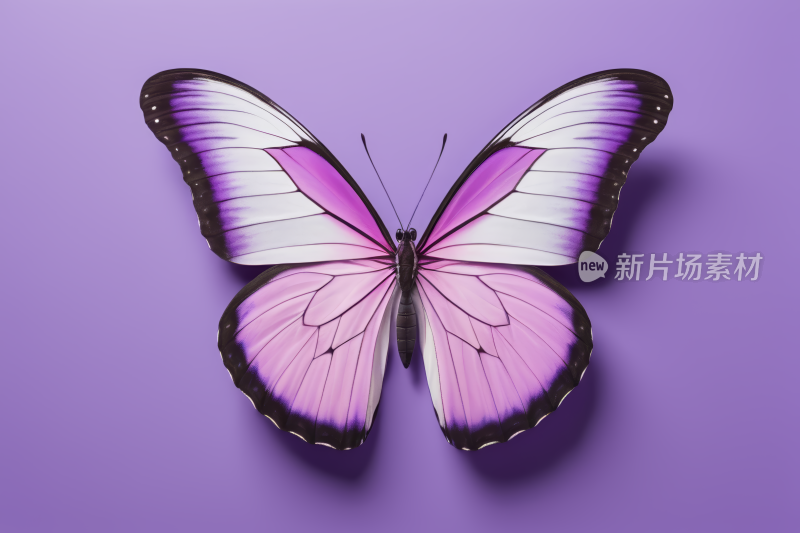 紫色蝴蝶紫色背景有黑色翅膀