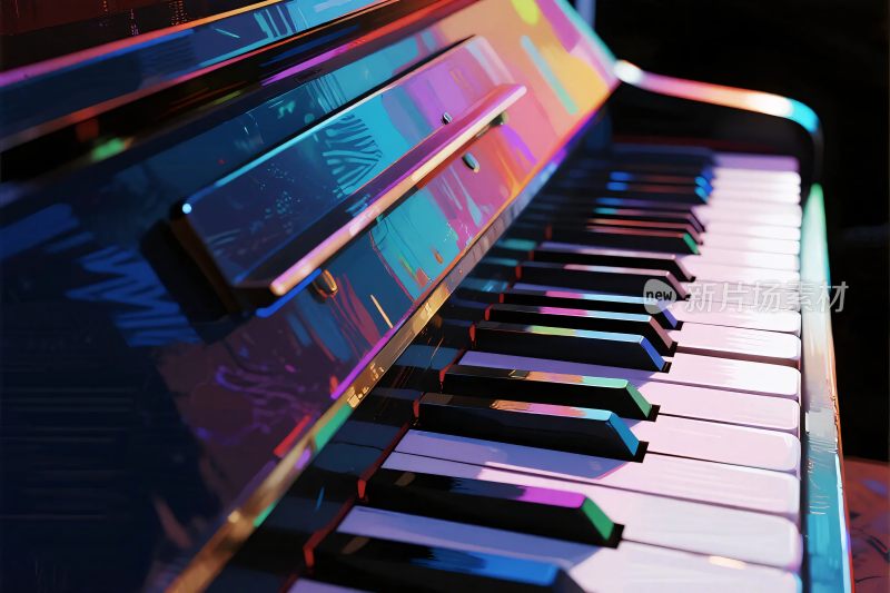 钢琴键盘艺术插画