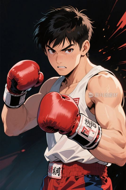 拳击动漫角色插画