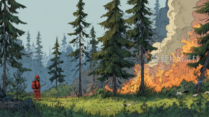 森林火灾中的守护者