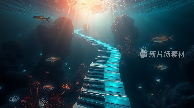 钢琴键之路通往海洋深处