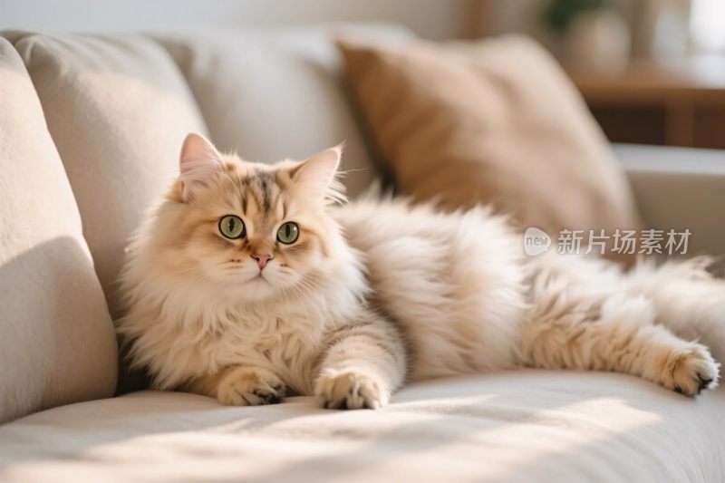 猫咪躺在沙发上