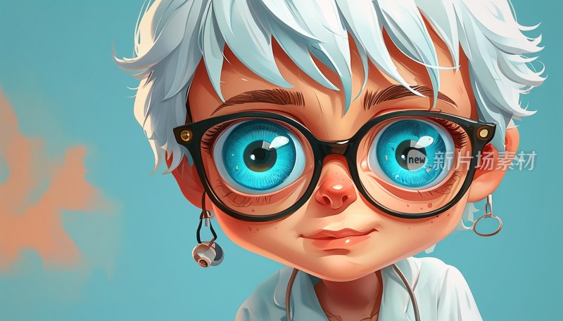 卡通青光眼贴纸