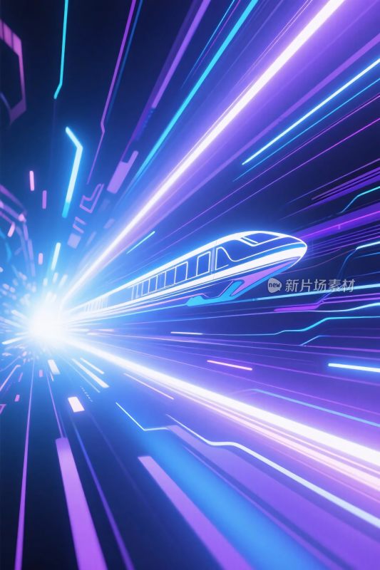 未来科技列车霓虹风