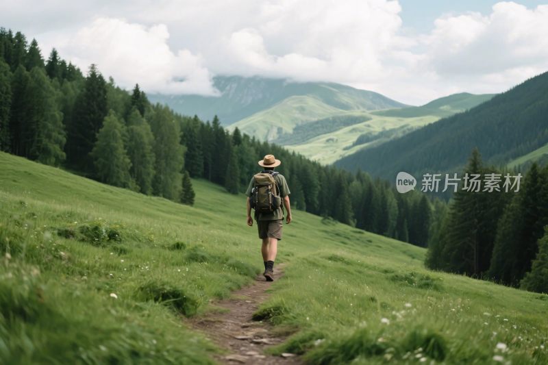 户外山林徒步风景