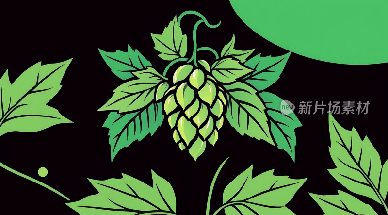 绿色啤酒花图案